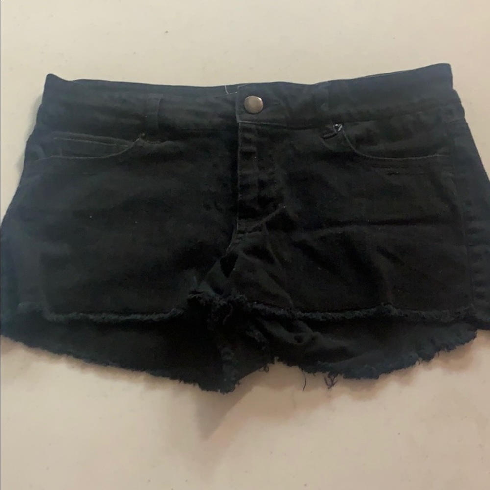Black jean shorts
